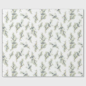 Papier Cadeau Rustic Blue Winterberry Branches cadeau de Noël (Plat)