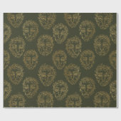 Papier Cadeau Rustic Botanical Face Line Pattern (2) (Plat)
