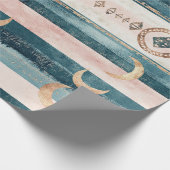 Papier Cadeau Rustic Celestial Stripe Moon Sun Earthy (10) (Coin)