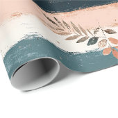 Papier Cadeau Rustic Celestial Stripe Moon Sun Earthy (2) (Coin rond)