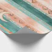 Papier Cadeau Rustic Celestial Stripe Moon Sun Earthy (8) (Coin)