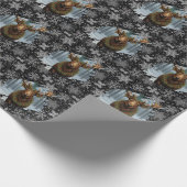 Papier Cadeau Rustic Christmas moose winter woodland forest snow (Coin)