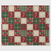 Papier Cadeau Rustic Christmas Quilt Plaid (Plat)