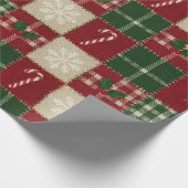 Papier Cadeau Rustic Christmas Quilt Plaid (Coin)