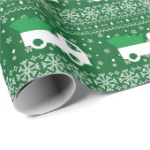 Papier Cadeau Rustic Christmas Truck Wrapping Paper (Coin rond)