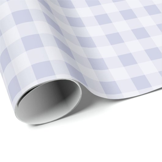Papier Cadeau Rustic Cool Periwinkle Gray Gingham Wrapping Paper (Coin rond)