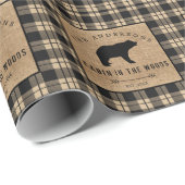 Papier Cadeau Rustic Country Family Nom Cabin dans les Woods (Coin rond)