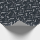 Papier Cadeau Rustic Dark Moody Black Noël cadeau d'hiver (Coin)