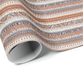 Papier Cadeau Rustic Fair Isle Nordic Stripe (Coin rond)