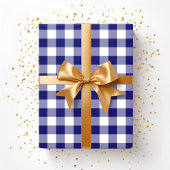 Papier Cadeau Rustic Farmhouse Bleu & Blanc Motif vérifié