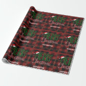 Papier Cadeau Rustic Farmhouse Buffalo Plaid Christmas Custom (Déroulé)