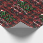 Papier Cadeau Rustic Farmhouse Buffalo Plaid Christmas Custom (Coin)