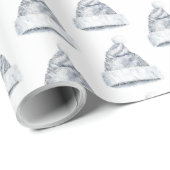 Papier Cadeau Rustic Glitzy Silver Santa Hats Christmas (Coin rond)