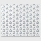 Papier Cadeau Rustic Glitzy Silver Santa Hats Christmas (Plat)