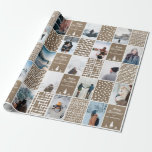 Papier Cadeau Rustic Kraft Christmas Personnaliser Collage Photo<br><div class="desc">Papier kraft rustique avec détails blancs peints - personnalisez avec vos propres photos et texte ! Les photos 4x6 au format vertical fonctionnent le mieux pour ce design !</div>