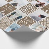 Papier Cadeau Rustic Kraft Christmas Personnaliser Collage Photo (Coin)