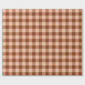 Papier Cadeau Rustic Light Brown Gingham Plaid Pattern (Plat)
