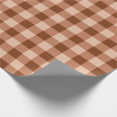 Papier Cadeau Rustic Light Brown Gingham Plaid Pattern (Coin)