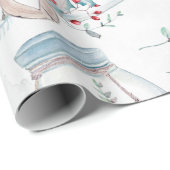 Papier Cadeau Rustic Mason Jars Holly Hearts Noël (Coin rond)