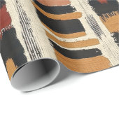 Papier Cadeau Rustic Mudcloth Geometric Pattern (1) (Coin rond)