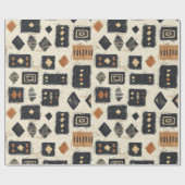 Papier Cadeau Rustic Mudcloth Geometric Pattern (2) (Plat)