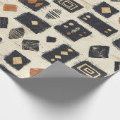 Papier Cadeau Rustic Mudcloth Geometric Pattern (2) (Coin)