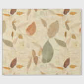 Papier Cadeau Rustic Nature-Inspired Leaf - Botanical Art (3) (Plat)