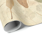 Papier Cadeau Rustic Nature-Inspired Leaf - Botanical Art (3) (Coin rond)