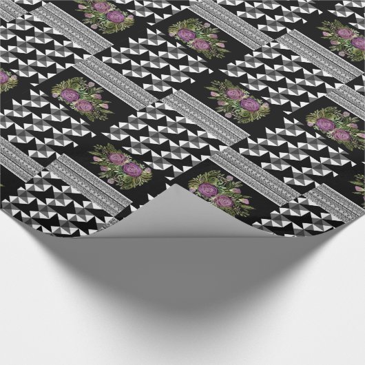 Papier Cadeau Rustic, patchwork, rose (Coin)