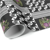 Papier Cadeau Rustic, patchwork, rose (Coin rond)