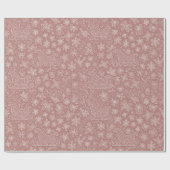 Papier Cadeau Rustic Pink Doodle Noël Motif de l'aube de Noël (Plat)
