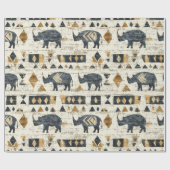 Papier Cadeau Rustic Rhino Tribal Pattern (1) (Plat)