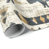 Papier Cadeau Rustic Rhino Tribal Pattern (1) (Coin rond)