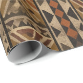 Papier Cadeau Rustic Southwestern Stripe Pattern (2) (Coin rond)