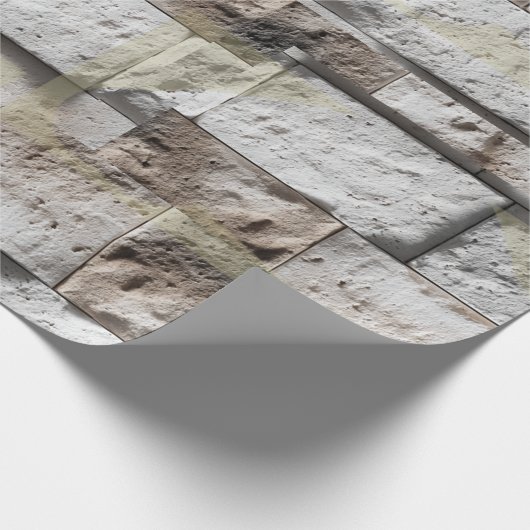 Papier Cadeau Rustic Stone Travertine Backsplash (Coin)