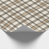 Papier Cadeau Rustique Agritourisme Beige et Brown cadeau Plaid (Coin)