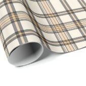 Papier Cadeau Rustique Agritourisme Beige et Brown cadeau Plaid (Coin rond)