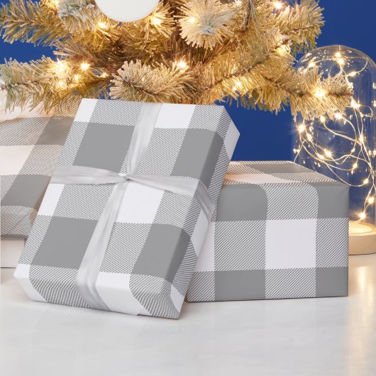 Papier Cadeau Rustique Agriturismo Buffalo gris Check Plaid (Vacances)