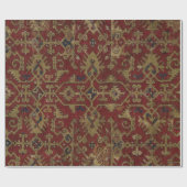 Papier Cadeau Rustique antique Oriental Perse Motif rouge (Plat)
