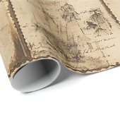 Papier Cadeau Rustique Automne Ephemera Collage | Terre chaude ( (Coin rond)