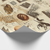 Papier Cadeau Rustique Automne Ephemera Collage | Terre chaude (Coin)