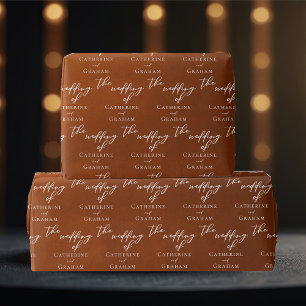 Papier Cadeau Rustique Burnt Orange Personnalisé Mariage d'autom