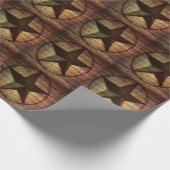 Papier Cadeau rustique chic grange bois texas étoile western mar (Coin)