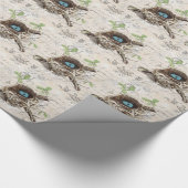 Papier Cadeau rustique chic pays botanique nid (Coin)