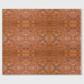 Papier Cadeau Rustique Cowboy Western Pays Cuir à outils Imprime (Plat)