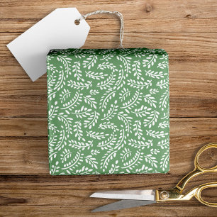 Papier Cadeau Rustique Élégant Botanique Feuille Sage Green