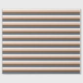 Papier Cadeau Rustique Élégant Horizontal Gris Brown Rose (Plat)