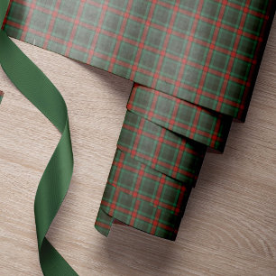 Papier Cadeau Rustique élégant plaid classique rouge vert Noël