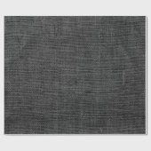 Papier Cadeau Rustique Faux Black Burlap Texture (Plat)