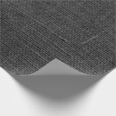 Papier Cadeau Rustique Faux Black Burlap Texture (Coin)